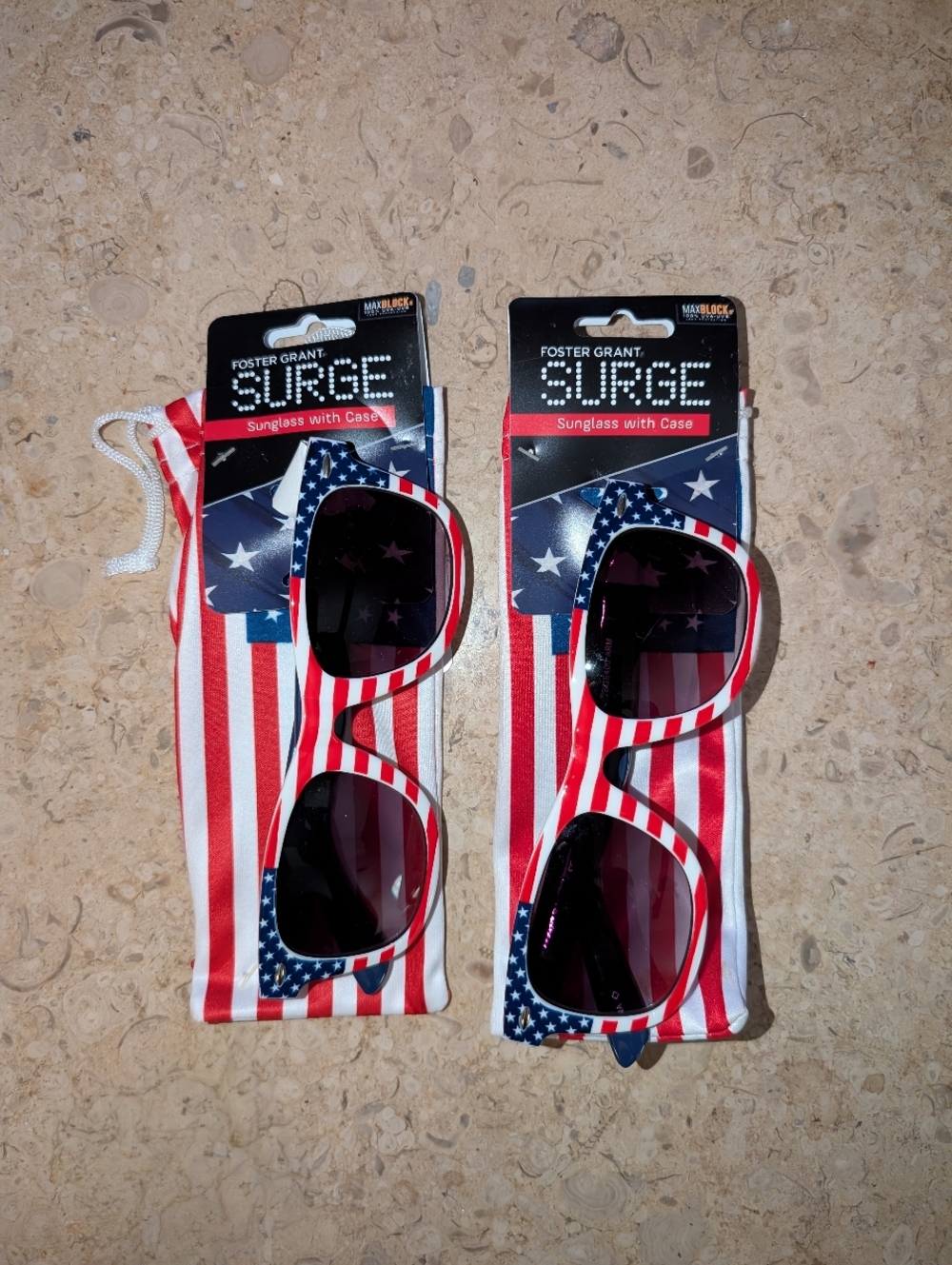American Flag Sunglasses (2 Pair) With Cloth Case